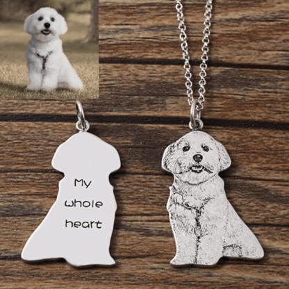 Engraved 925 Sterling Silver Custom Pet Photo Necklace Or Keychain - Image 3
