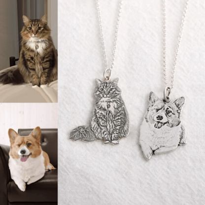 Engraved 925 Sterling Silver Custom Pet Photo Necklace Or Keychain - Image 4
