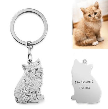 Engraved 925 Sterling Silver Custom Pet Photo Necklace Or Keychain - Image 6